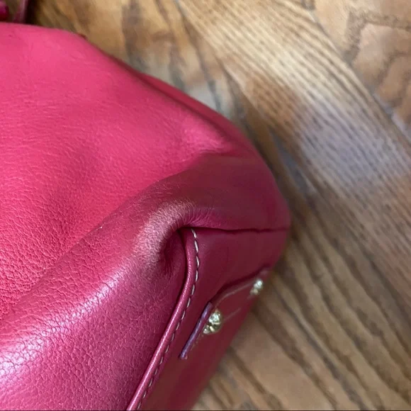 Dooney & Bourke Dillan double pocket satchel in dark pink - Picture 10 of 16